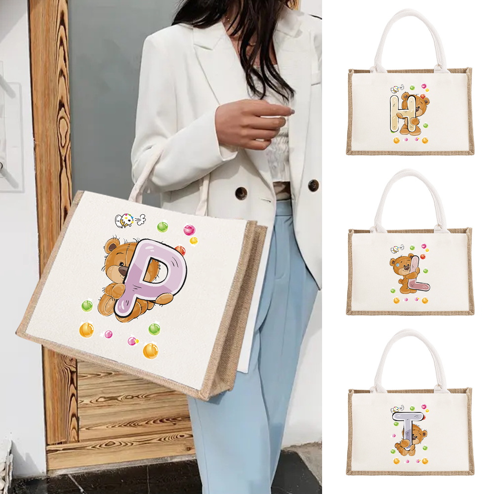 Women Bags Jute - Sacs Fourre-Tout en Toile de Jute