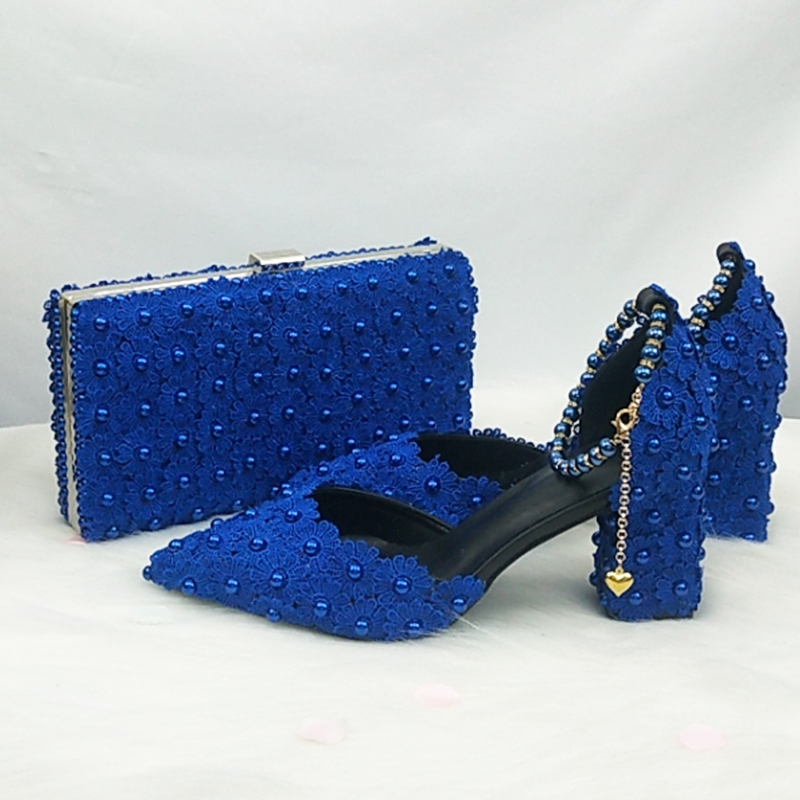 Women Bags For Party - Chaussures de mariée BaoYa Fang bleues
