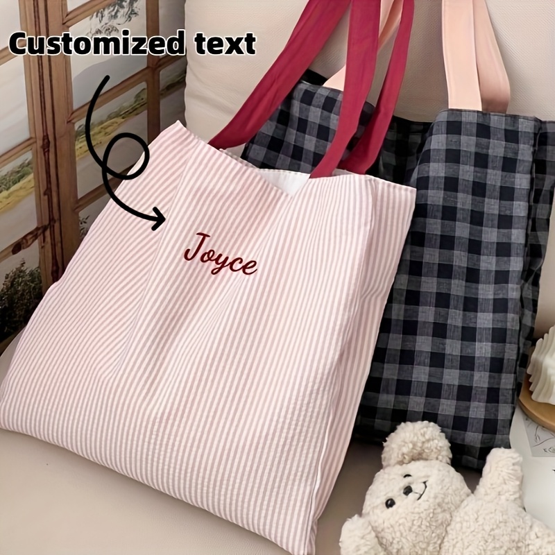 Women Bags Name - Sac fourre-tout personnalisé avec broderie de