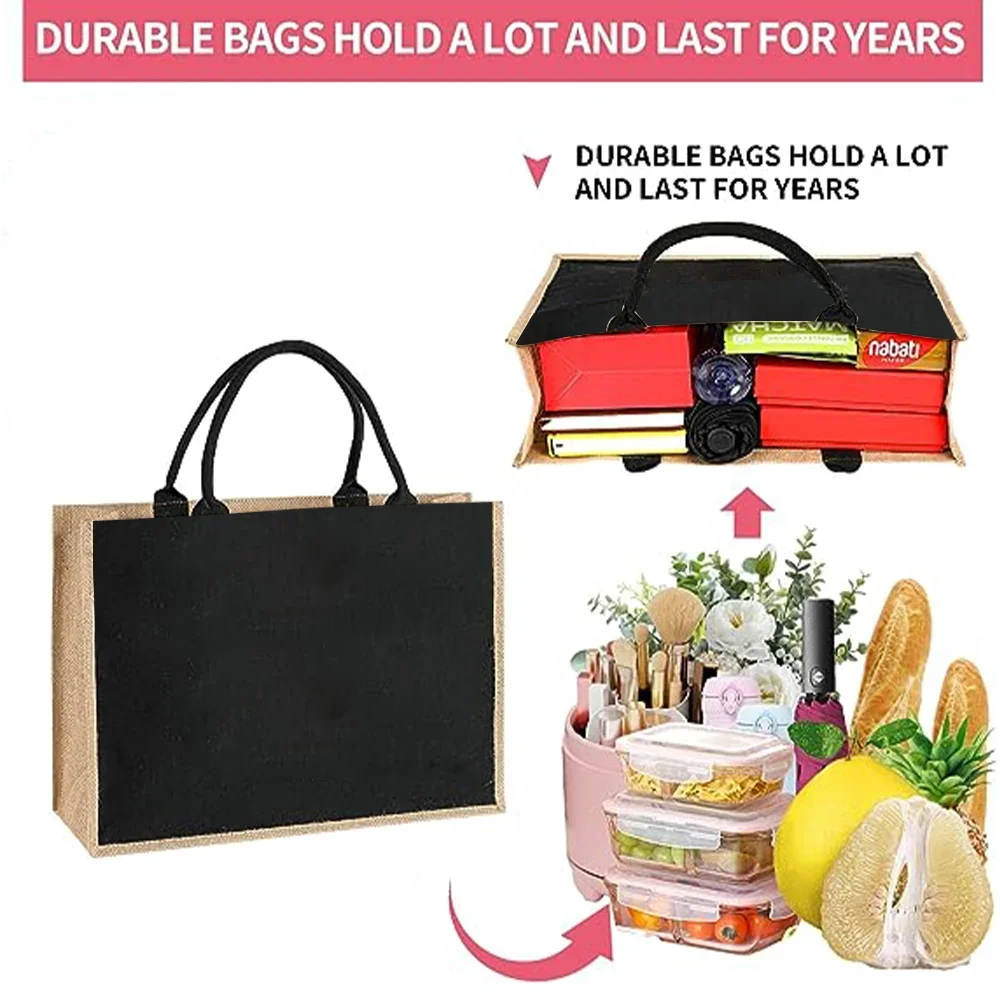 Sac fourre-tout en lin à motif - Women Bags Jute avis et prix