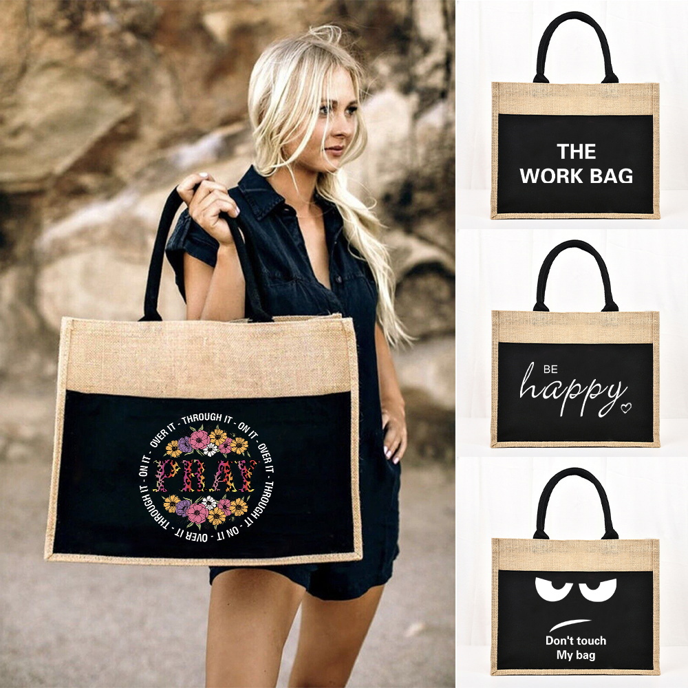 Sac fourre-tout en jute réutil - Women Bags Jute avis et prix
